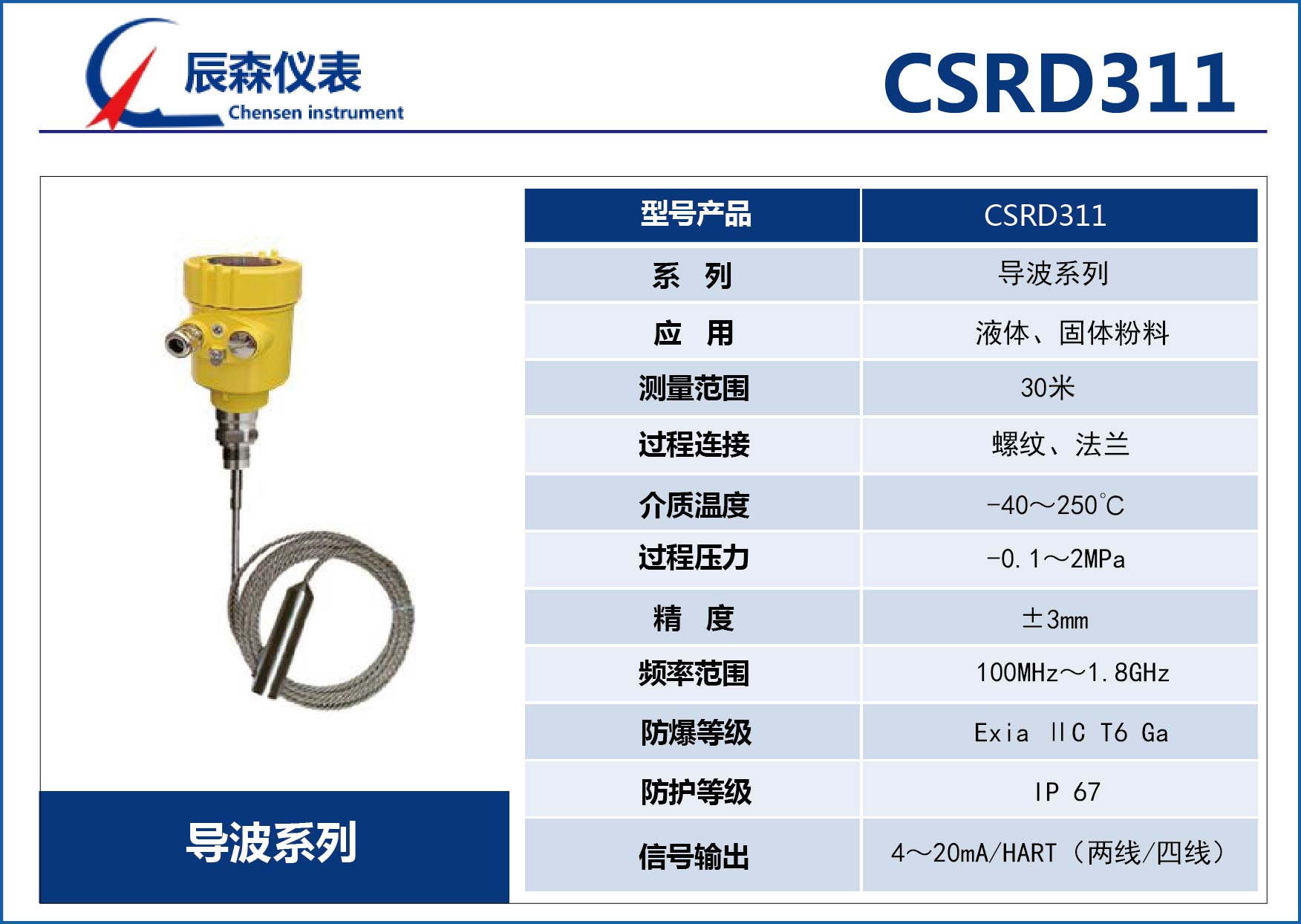 南寧導波雷達物位計CSRD311