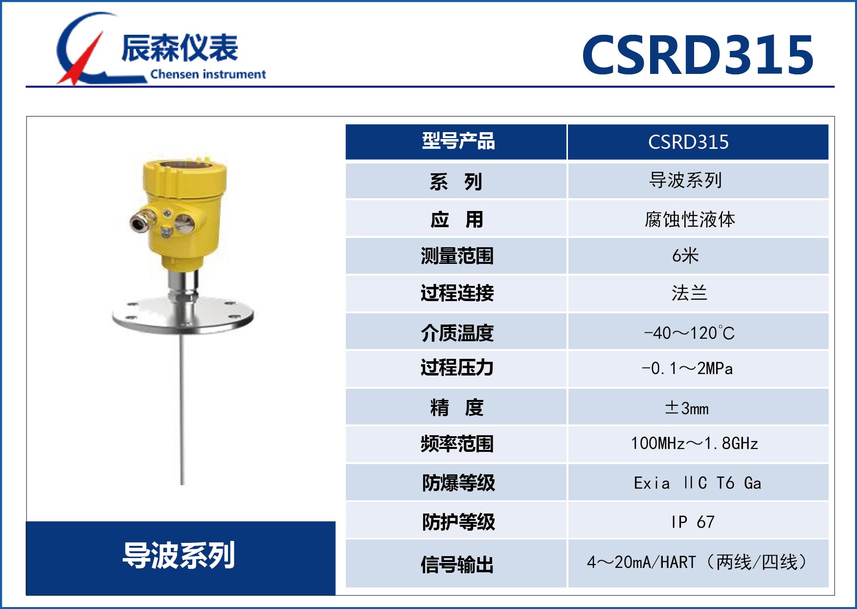 導波雷達物位計CSRD315